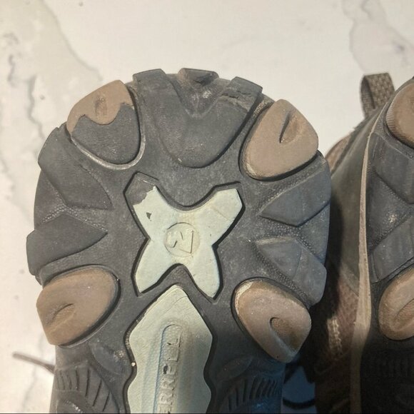 MERRELL  Sz 6.5 Leather Hiking Lace Up Grip Sole Boots - Picture 13 of 16